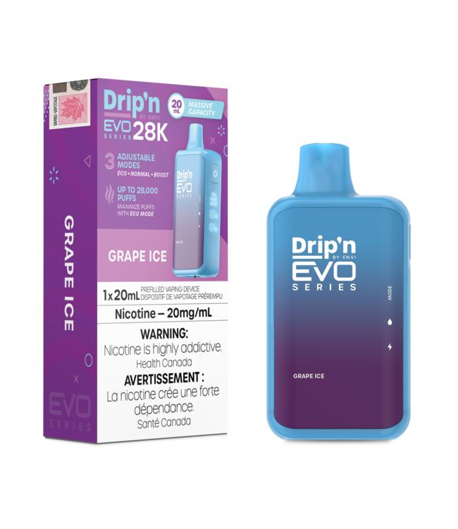 DRIP'N EVO 28K Disposable 20ml Grape Ice (ONTARIO)
