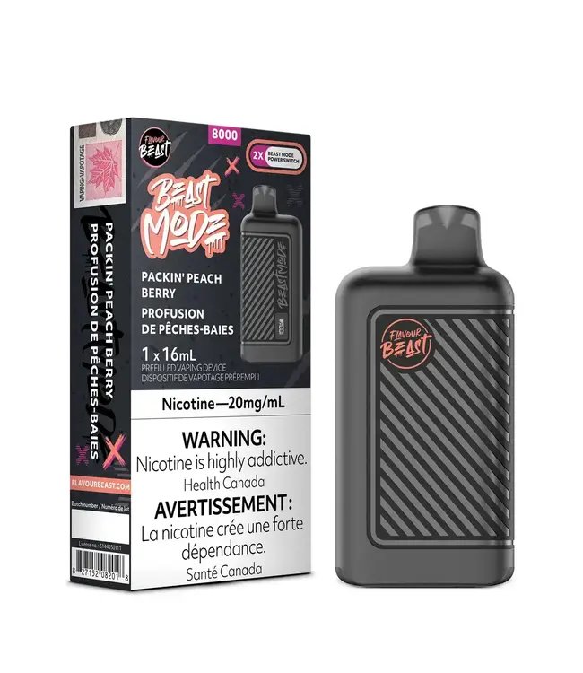 FLAVOUR BEAST MODE 8K Disposable 16ml Packin Peach Berry (ONTARIO)