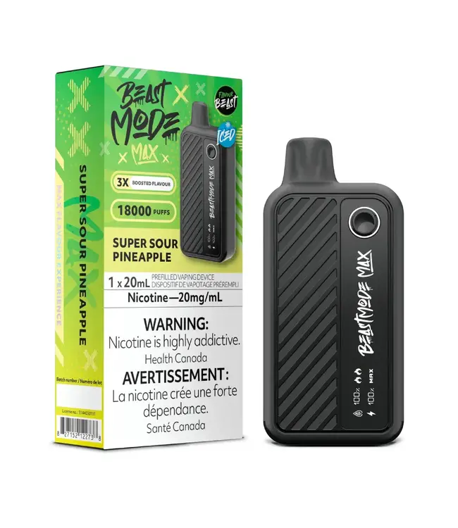 FLAVOUR BEAST MODE MAX 18K Disposable 20ml Super Sour Pineapple Iced (ONTARIO)