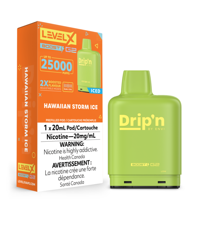 LEVEL X BOOST - DRIP'N 20ml Pod Hawaiian Storm Ice (ONTARIO)