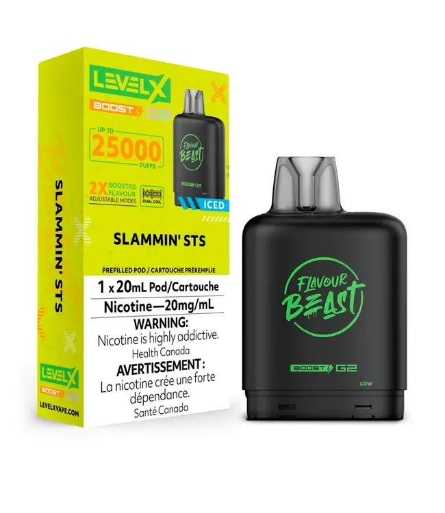 LEVEL X BOOST - FLAVOUR BEAST 20ml Pod Slammin' STS Iced (ONTARIO)