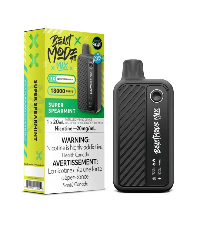 FLAVOUR BEAST MODE MAX 18K Disposable 20ml Super Spearmint (ONTARIO)