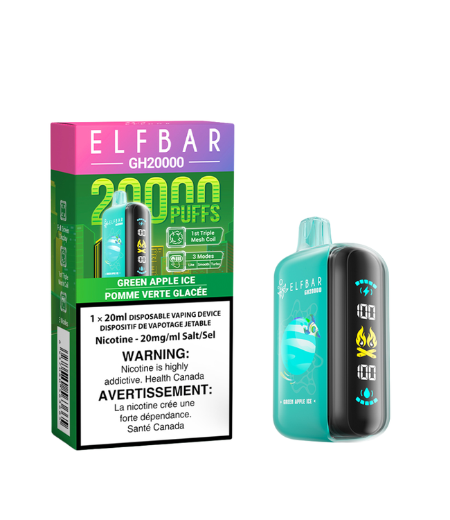 ELF BAR 20K Disposable 20ml Green Apple Ice (ONTARIO)