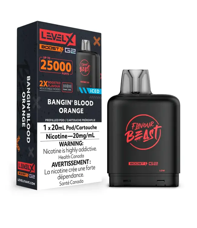 LEVEL X BOOST - FLAVOUR BEAST BOOST 20ml Pod Bangin' Blood Orange Iced (ONTARIO)