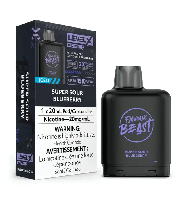 LEVEL X BOOST - FLAVOUR BEAST BOOST 20ml Pod Super Sour Blueberry Iced (ONTARIO)