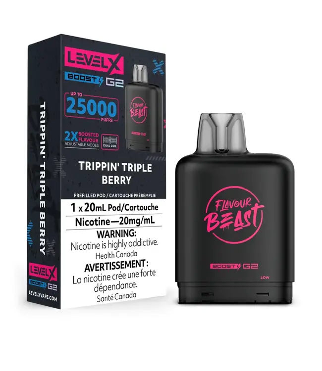 LEVEL X BOOST - FLAVOUR BEAST BOOST 20ml Pod Trippin' Triple Berry (ONTARIO)