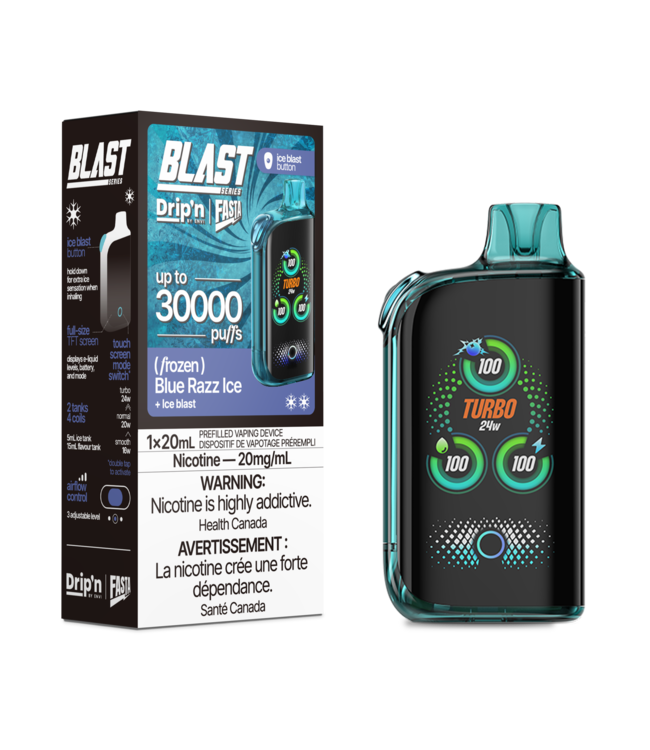 DRIP'N FASTA BLAST 30K Disposable 20ml Blue Razz Ice (ONTARIO)