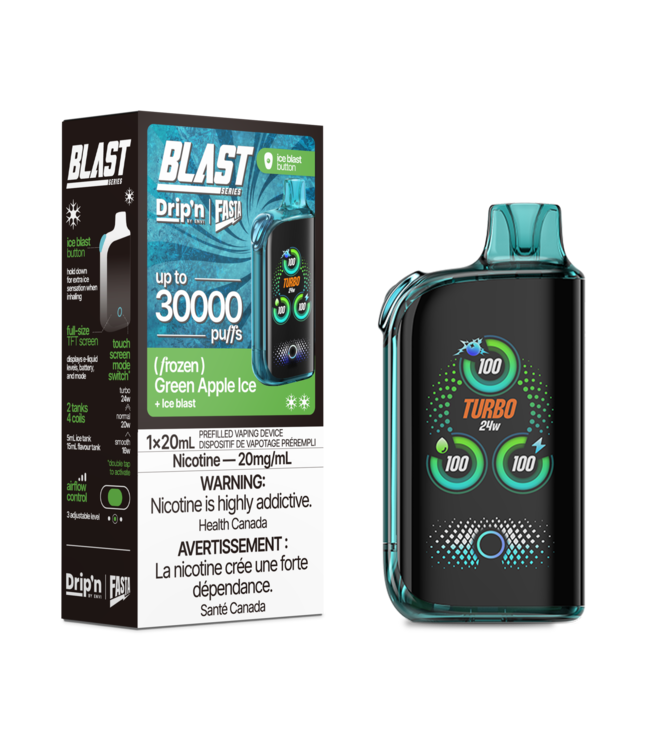 DRIP'N FASTA BLAST 30K Disposable 20ml Green Apple Ice (ONTARIO)