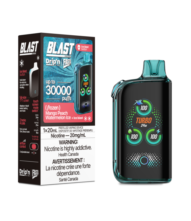 DRIP'N FASTA BLAST 30K Disposable 20ml Mango Peach Watermelon Ice (ONTARIO)
