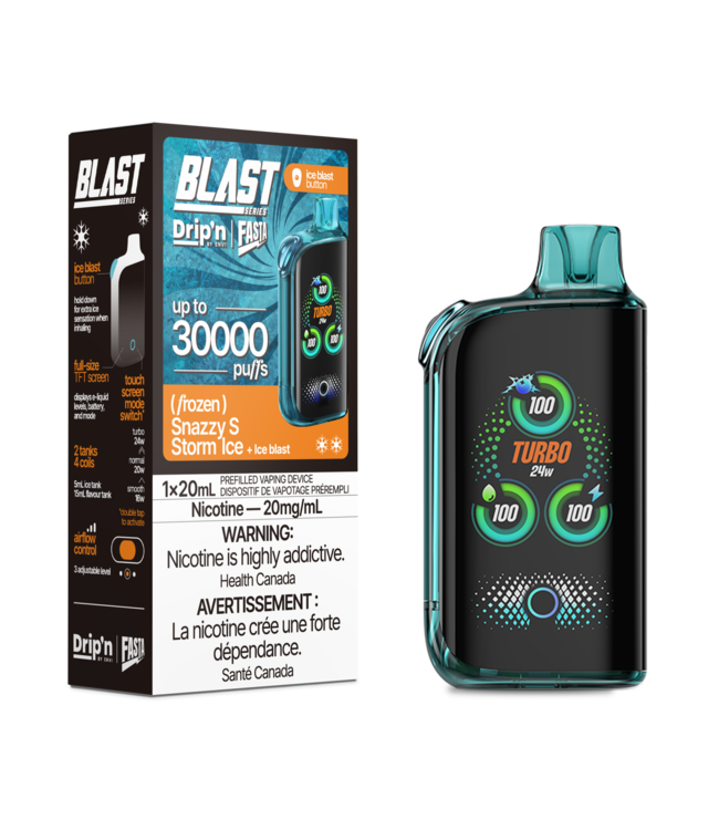 DRIP'N FASTA BLAST 30K Disposable 20ml Snazzy S Storm Ice (ONTARIO)