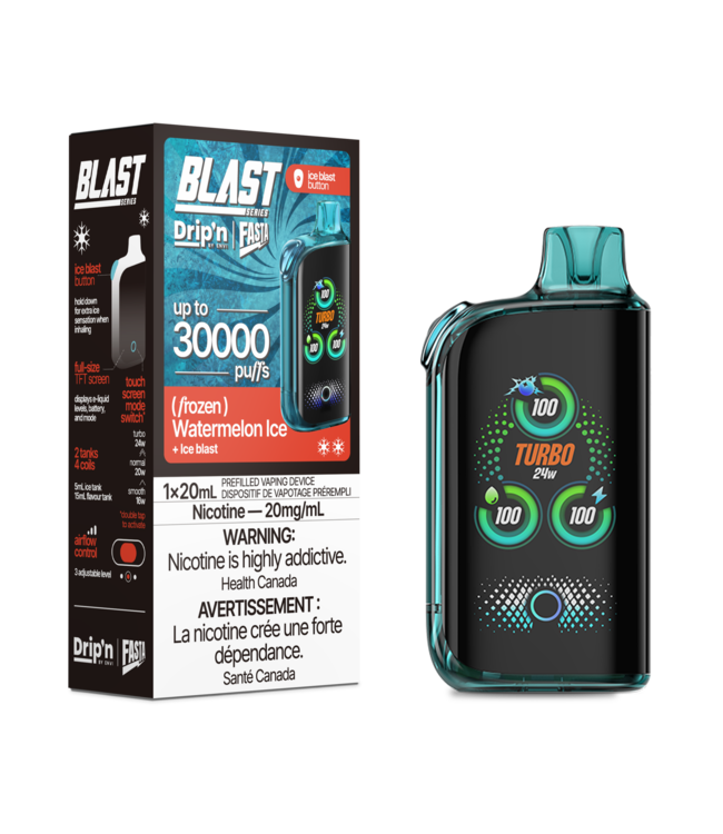 DRIP'N FASTA BLAST 30K Disposable 20ml Watermelon Ice (ONTARIO)
