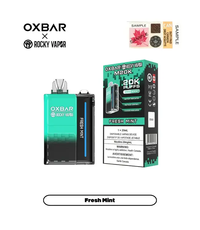 OXBAR 20K Disposable 20ml Fresh Mint (ONTARIO)