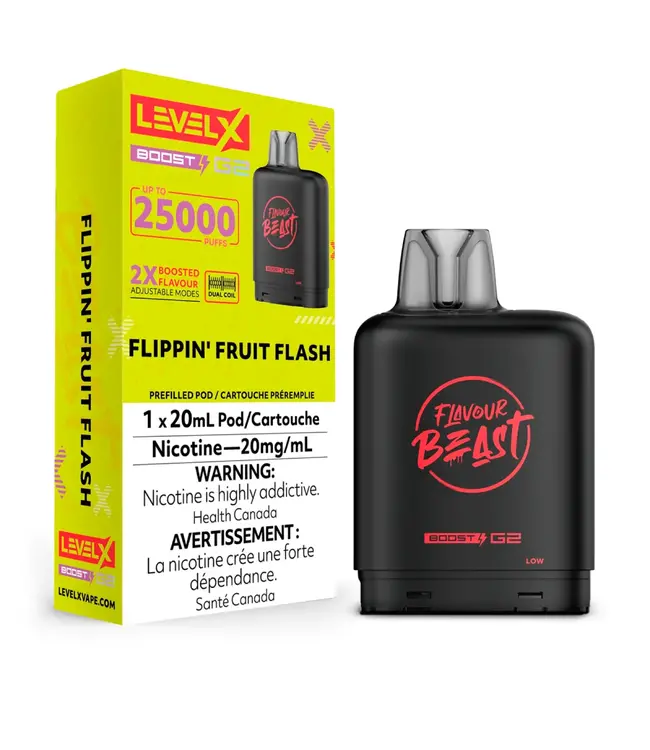 LEVEL X BOOST - FLAVOUR BEAST BOOST 20ml Pod Flippin' Fruit Flash (ONTARIO)