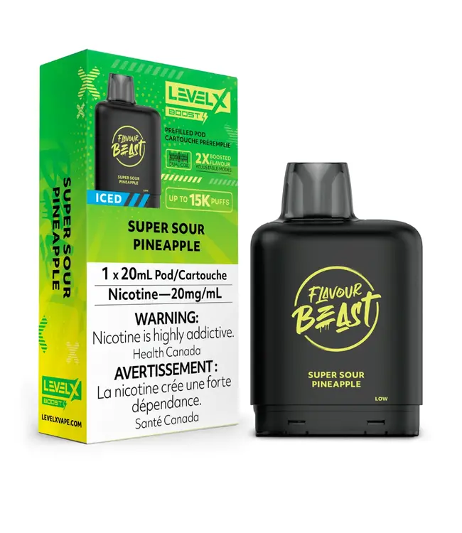 LEVEL X BOOST - FLAVOUR BEAST BOOST 20ml Pod Super Sour Pineapple (ONTARIO)