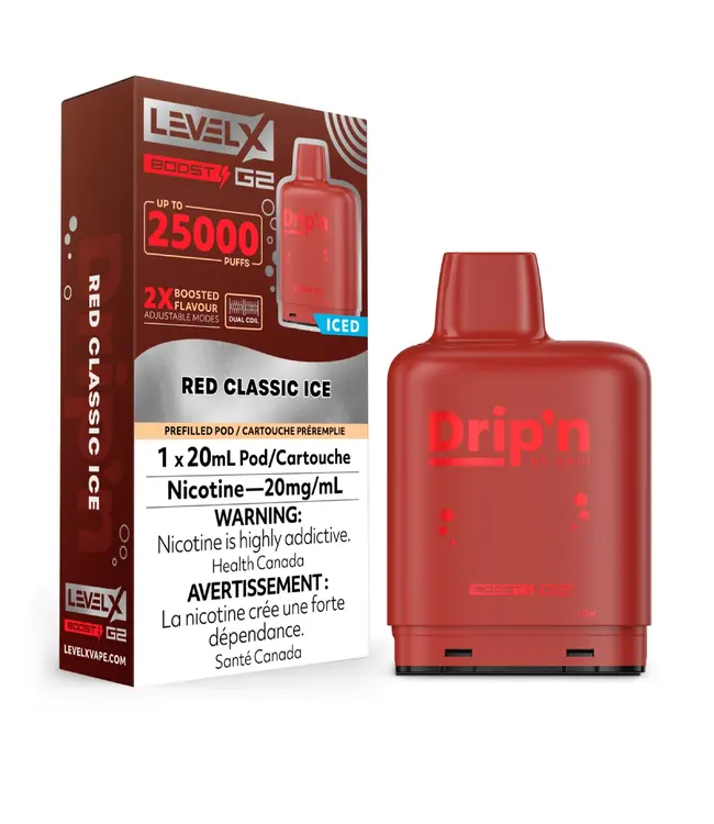 LEVEL X BOOST - DRIP'N 20ml Pod Red Classic Ice (ONTARIO)