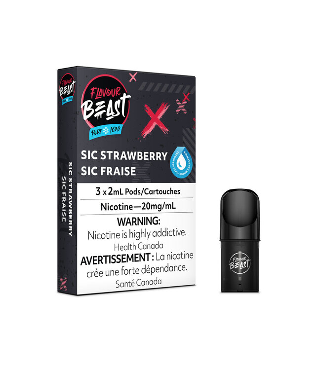 Flavour Beast Pods (3pk) Sic Strawberry (Iced) (ONTARIO)