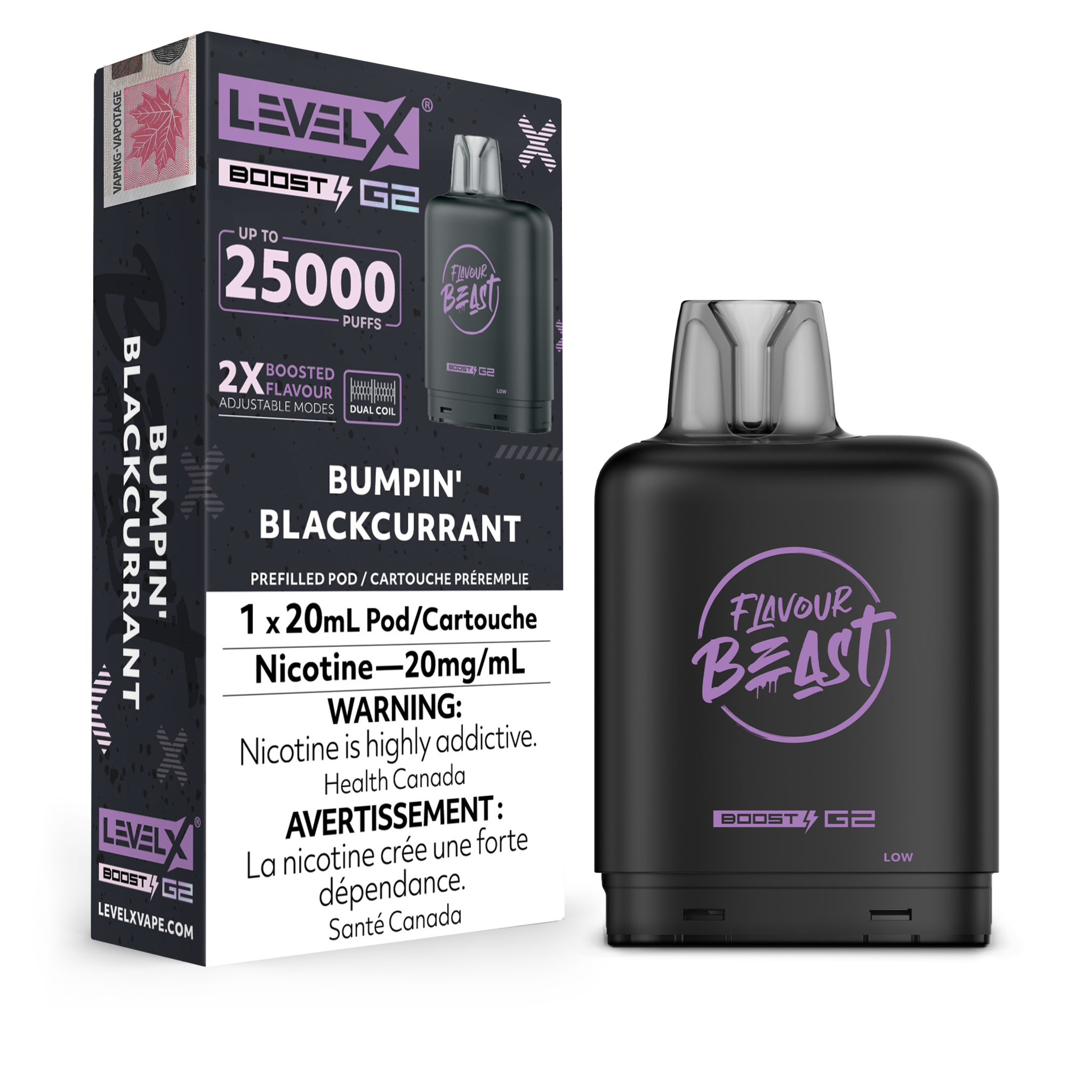 CHilliN liquid 1ml 【CNP成分】 Flavour Beast Level X BOOST 20ml Pod Bumpin' Blackcurrant