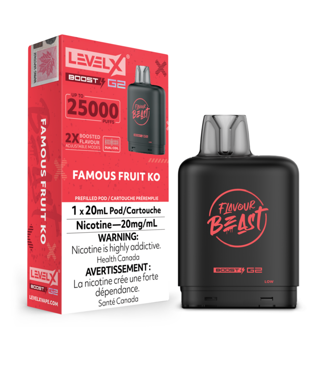 LEVEL X BOOST - FLAVOUR BEAST BOOST 20ml Pod Famous Fruit KO (ONTARIO)