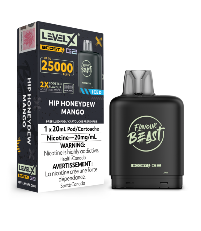LEVEL X BOOST - FLAVOUR BEAST BOOST 20ml Pod Hip Honeydew Mango Iced (ONTARIO)