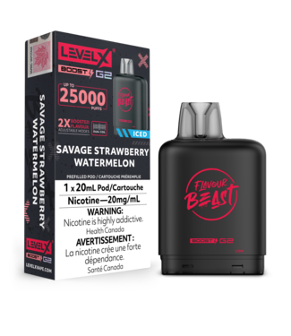 LEVEL X BOOST - FLAVOUR BEAST Savage Strawberry Watermelon Iced (ONTARIO)