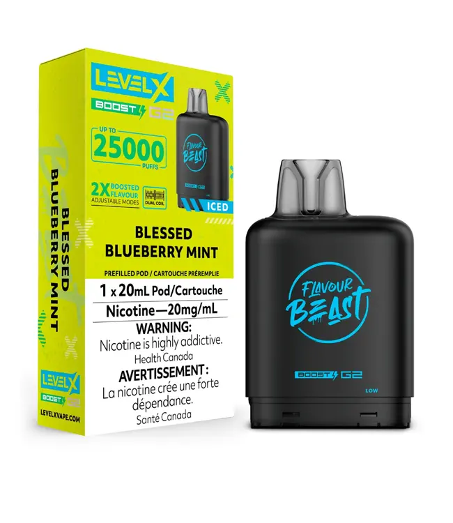 LEVEL X BOOST - FLAVOUR BEAST 20ml Pod Blessed Blueberry Mint (ONTARIO)