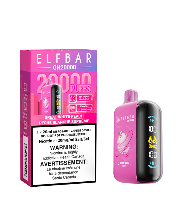 ELF BAR 20K Disposable 20ml Great White Peach (ONTARIO)