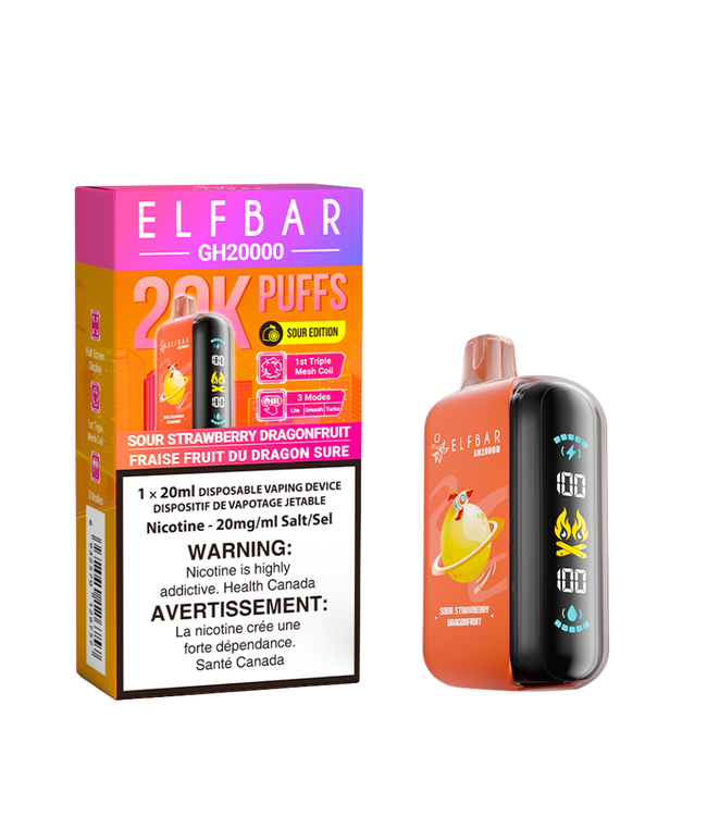 ELF BAR 20K Disposable 20ml Sour Strawberry Dragonfruit (ONTARIO)