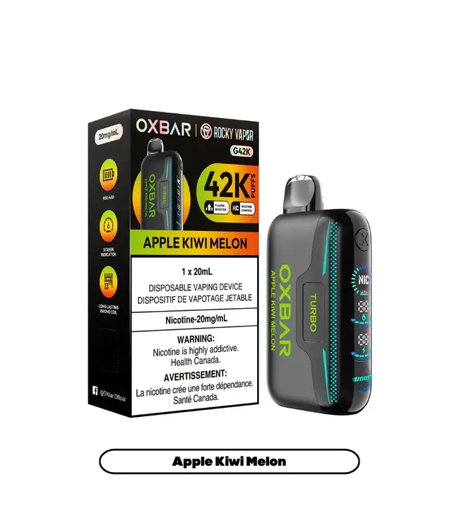 OXBAR 42K Disposable 20ml Apple Kiwi Melon (ONTARIO)