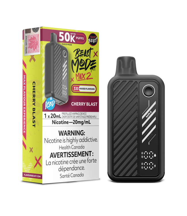 FLAVOUR BEAST MODE MAX 2 - 50K Disposable 20ml Cherry Blast Iced (ONTARIO)