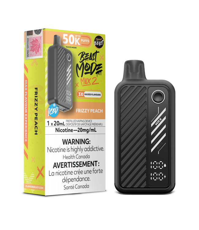 FLAVOUR BEAST MODE MAX 2 - 50K Disposable 20ml Frizzy Peach Iced (ONTARIO)
