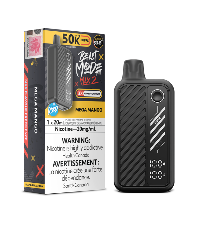 FLAVOUR BEAST MODE MAX 2 - 50K Disposable 20ml Mega Mango Iced (ONTARIO)