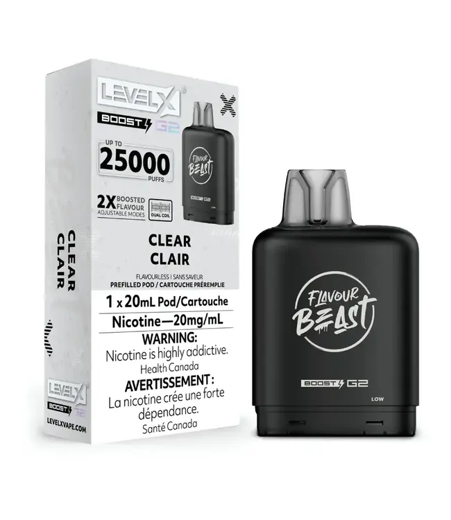 LEVEL X BOOST - FLAVOUR BEAST 20ml Pod Clear (ONTARIO)