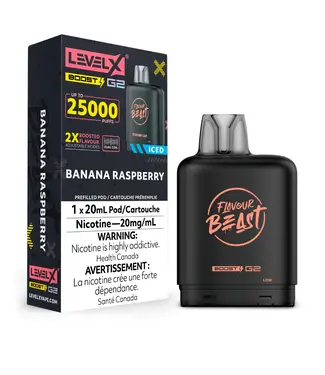 LEVEL X BOOST - FLAVOUR BEAST Banana Raspberry Iced (ONTARIO)