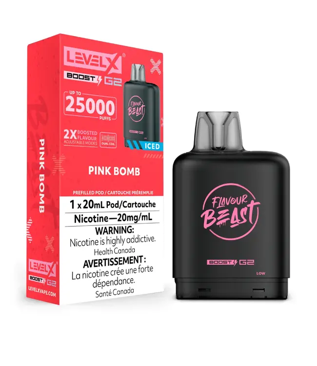 LEVEL X BOOST - FLAVOUR BEAST 20ml Pod Pink Bomb Iced (ONTARIO)