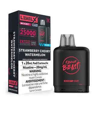 LEVEL X BOOST - FLAVOUR BEAST Strawberry Cherry Watermelon Iced (ONTARIO)