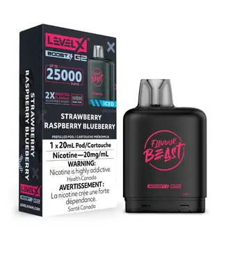 LEVEL X BOOST - FLAVOUR BEAST Strawberry Raspberry Blueberry Iced (ONTARIO)