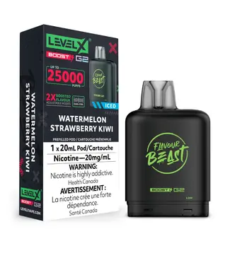 LEVEL X BOOST - FLAVOUR BEAST Watermelon Strawberry Kiwi Iced (ONTARIO)