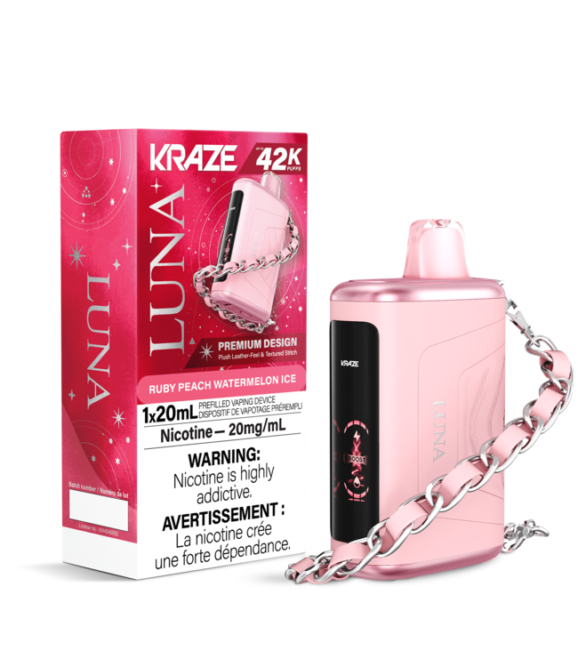 KRAZE LUNA 42K Disposable 20ml Ruby Peach Watermelon Ice (ONTARIO)