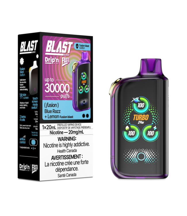 DRIP'N FASTA BLAST 30K Disposable 20ml Blue Razz + Lemon (ONTARIO)