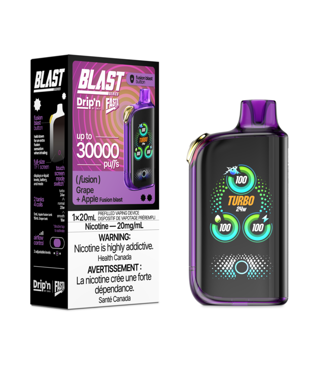 DRIP'N FASTA BLAST 30K Disposable 20ml Grape + Apple (ONTARIO)