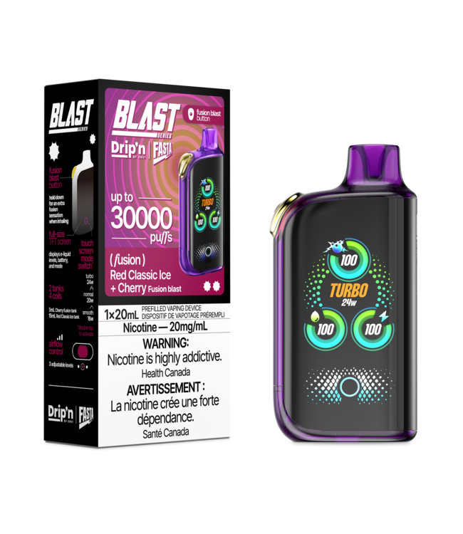 DRIP'N FASTA BLAST 30K Disposable 20ml Red Classic Ice + Cherry (ONTARIO)