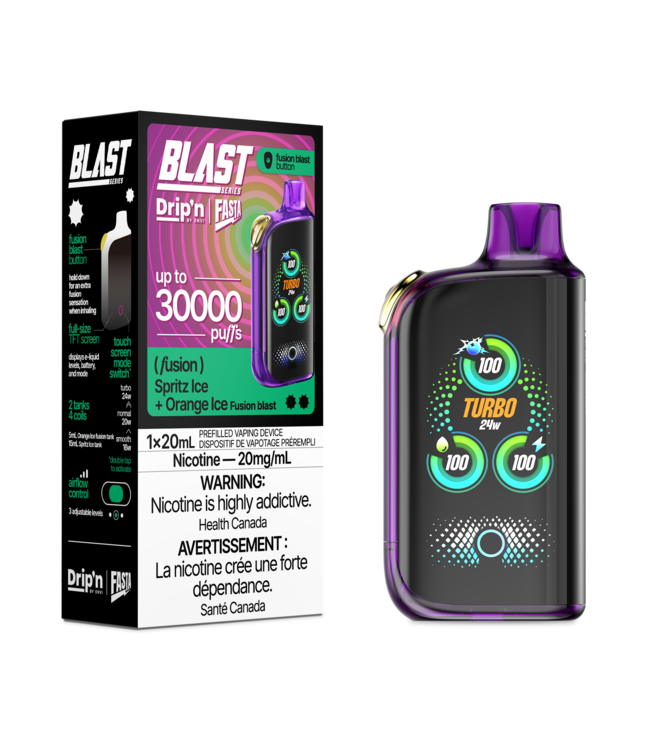 DRIP'N FASTA BLAST 30K Disposable 20ml Spritz Ice + Orange Ice (ONTARIO)