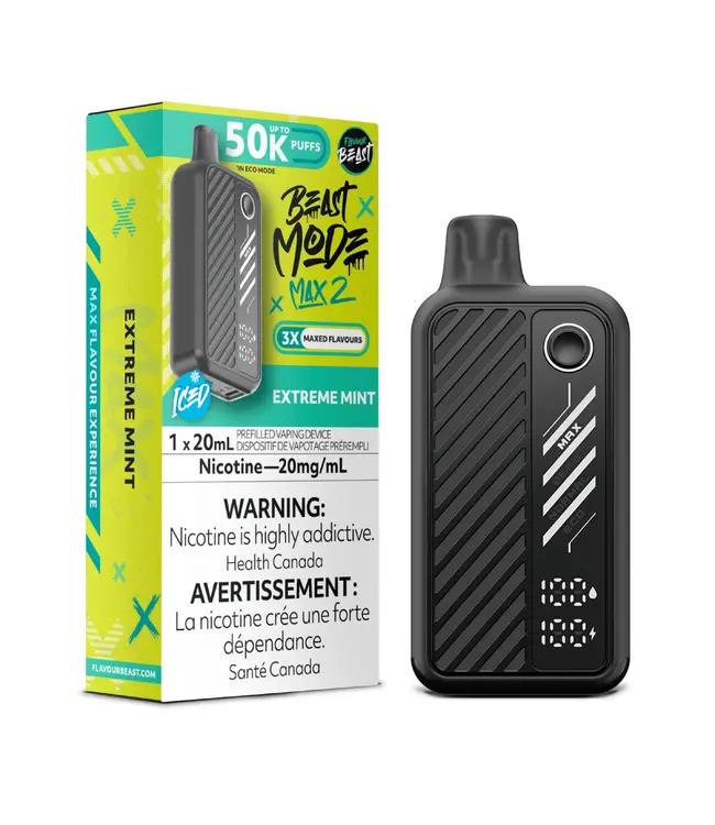 FLAVOUR BEAST MODE MAX 2 - 50K Disposable 20ml Extreme Mint Iced (ONTARIO)