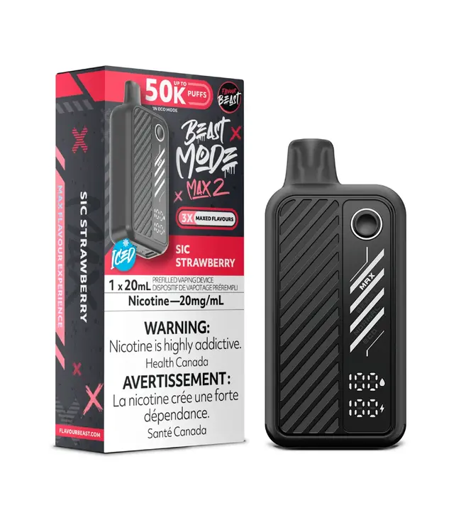FLAVOUR BEAST MODE MAX 2 - 50K Disposable 20ml Sic Strawberry Iced (ONTARIO)