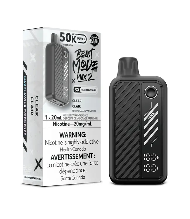 FLAVOUR BEAST MODE MAX 2 - 50K Disposable 20ml Clear (ONTARIO)
