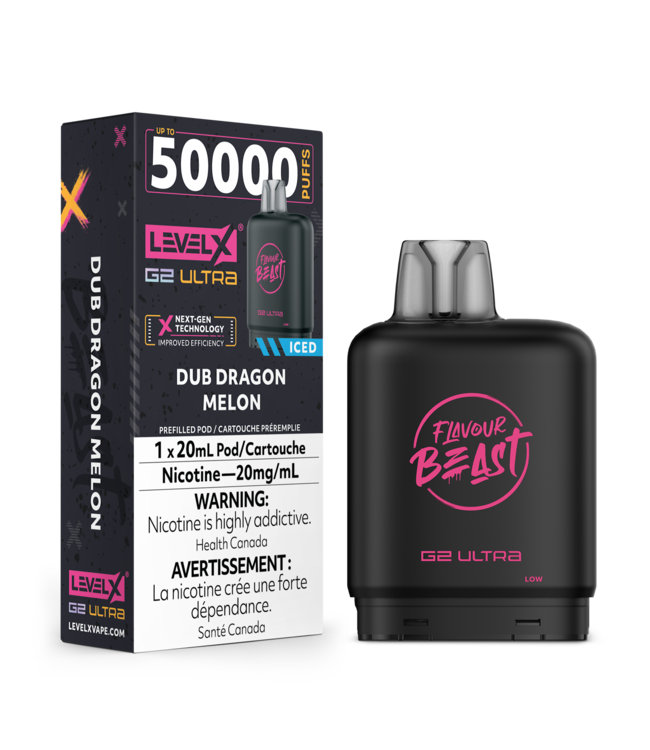 LEVEL X ULTRA - FLAVOUR BEAST  Pod Dub Dragon Melon Iced (ONTARIO)