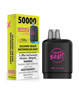 LEVEL X ULTRA - FLAVOUR BEAST Gleamin' Grape Watermelon Mint Iced (ONTARIO)