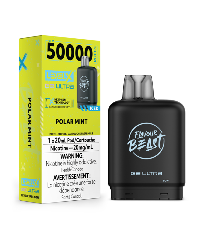 LEVEL X ULTRA - FLAVOUR BEAST 20ml PodPolar Mint Iced (ONTARIO)