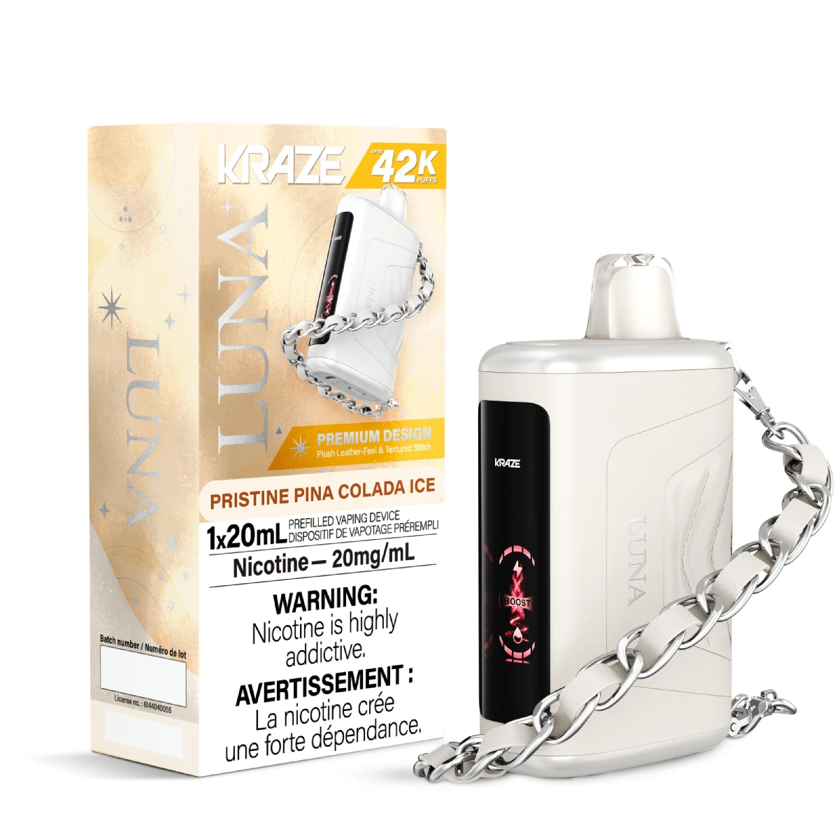 小物 lazare studio mod.karpis col.nicotine KRAZE LUNA 42,000 Puff Disposable (single) - Pristine Pina Colada