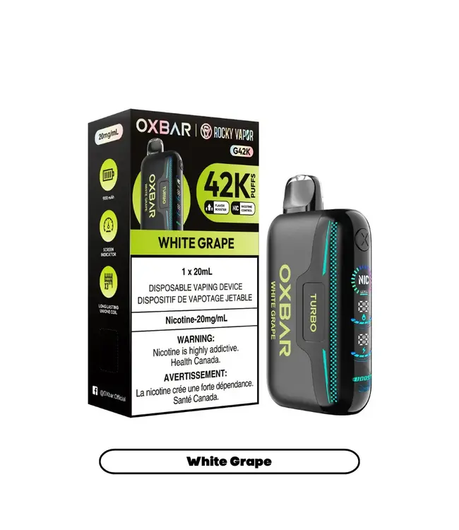 OXBAR 42K  42,000 Puff Disposable (single) White Grape (ONTARIO)